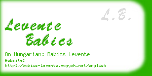 levente babics business card
